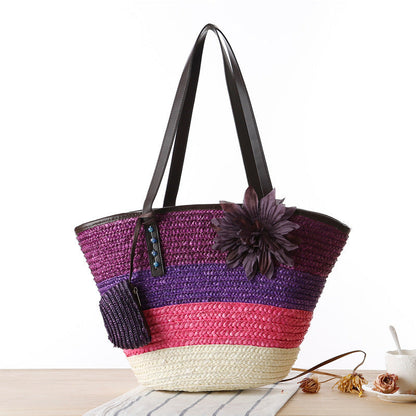 MiLola - Beach Straw Shoulder Bag-Elly Rose
