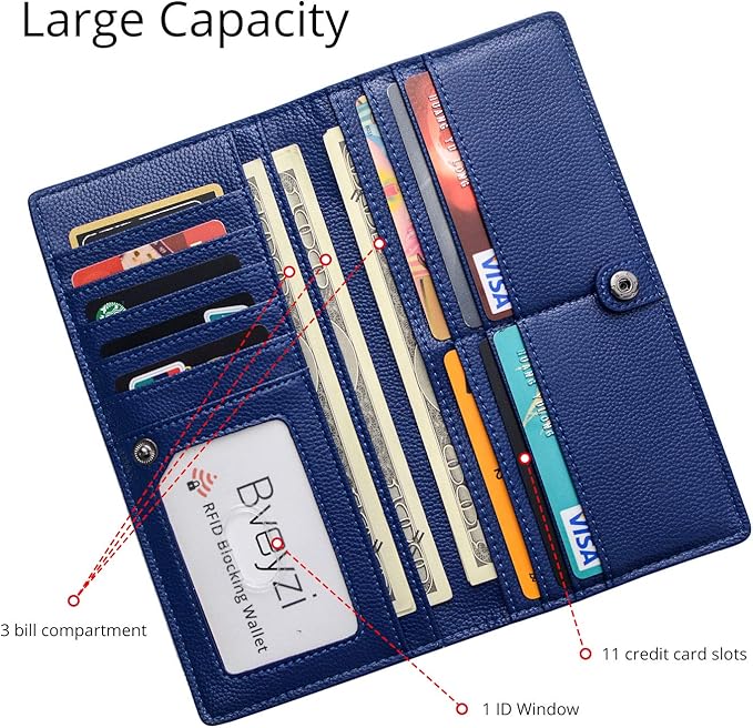 Ultra-thin leather card holder with RFID blocking - Renée-Elly Rose