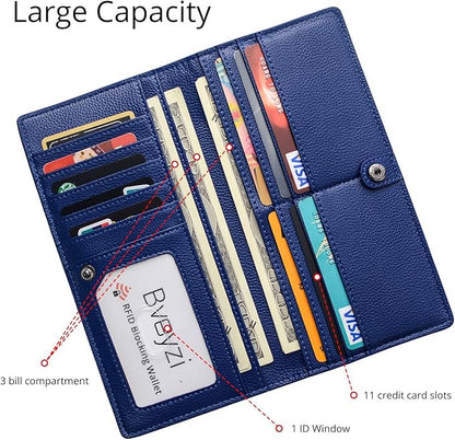 Ultra-thin leather card holder with RFID blocking - Renée-Elly Rose