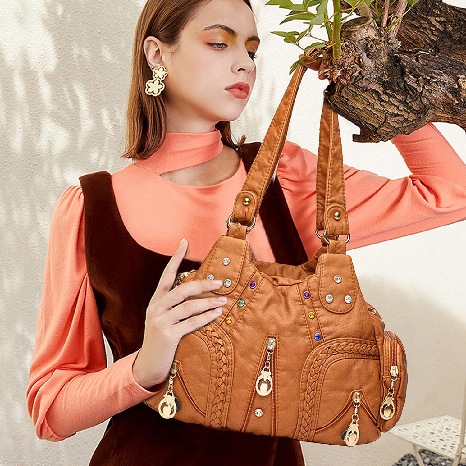 Adira - Elegant shoulder bag with multiple compartments-Elly Rose