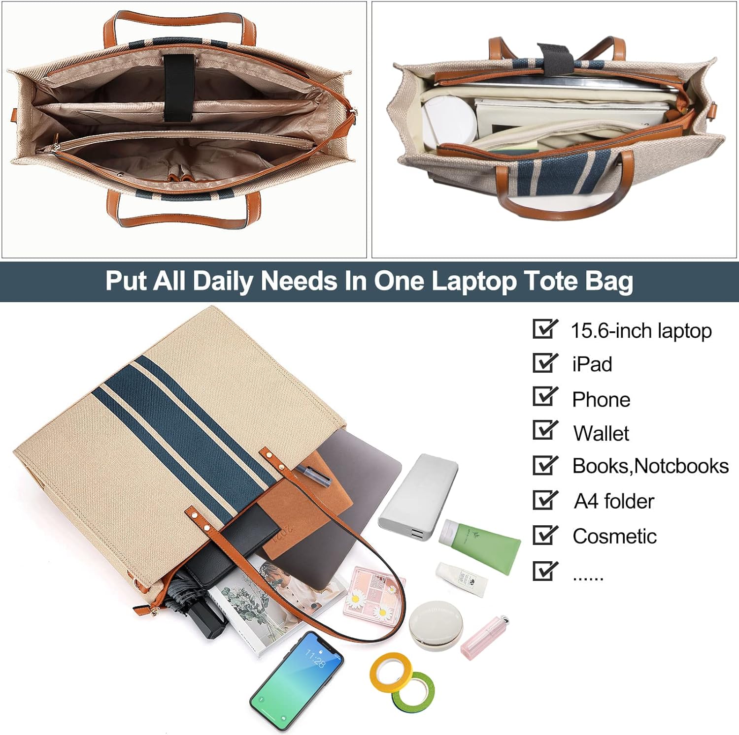 OrganizeEdge - Canvas laptop bag-Elly Rose