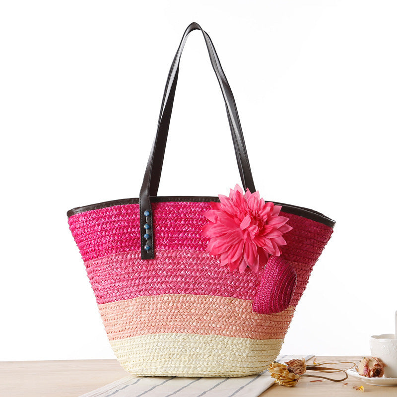 MiLola - Beach Straw Shoulder Bag-Elly Rose