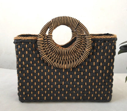 SoSun - Beach bag with wooden handle-Elly Rose