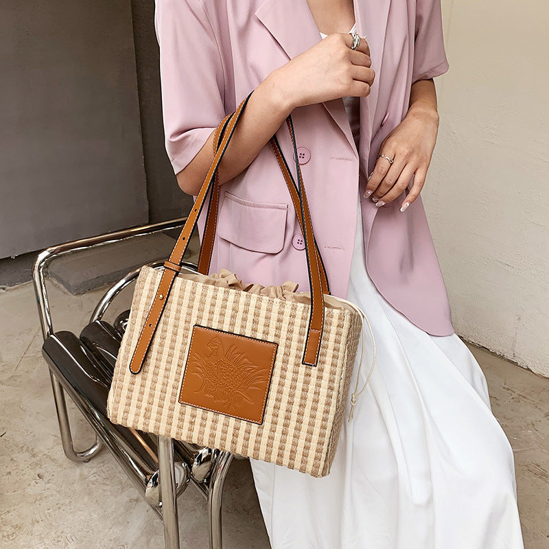 SoSun - Striped tote shoulder bag-Elly Rose