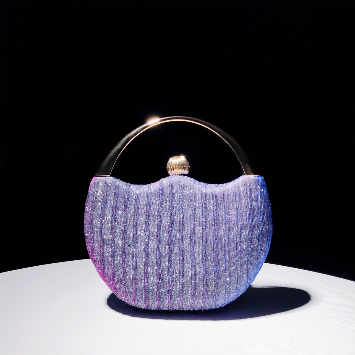 Chic clutch bag with metal handle - Leighton-Elly Rose