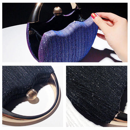 Chic clutch bag with metal handle - Leighton-Elly Rose