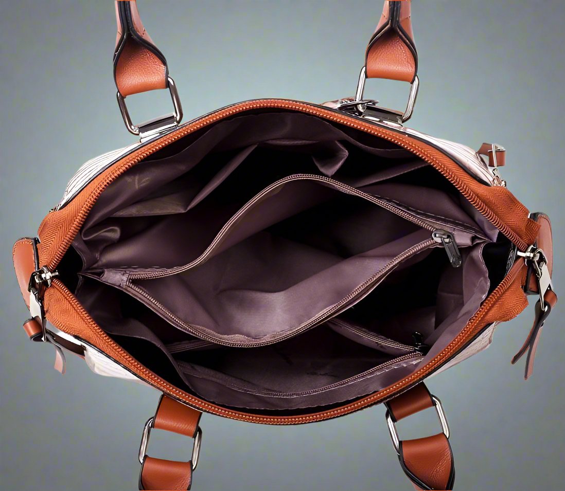 Qyra- 4-piece modern leather bag set-Elly Rose