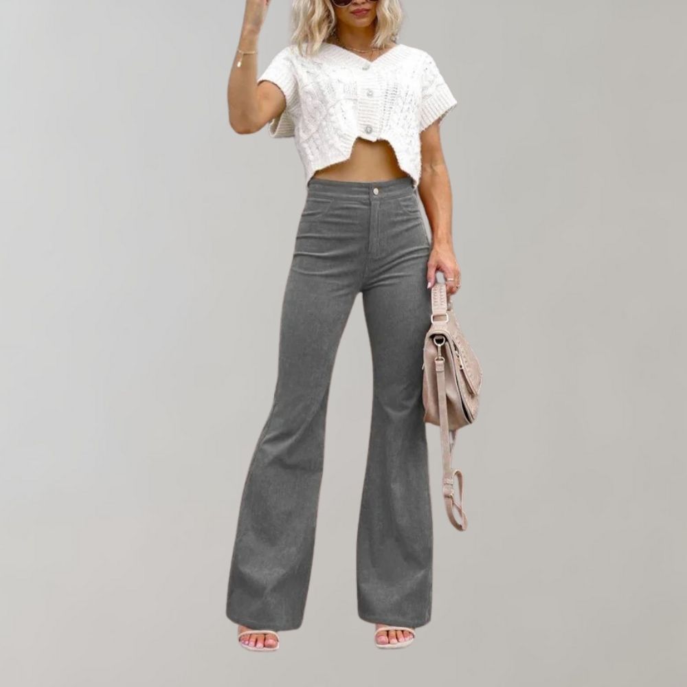 Abel - Pantalon évasé en velours côtelé tendance