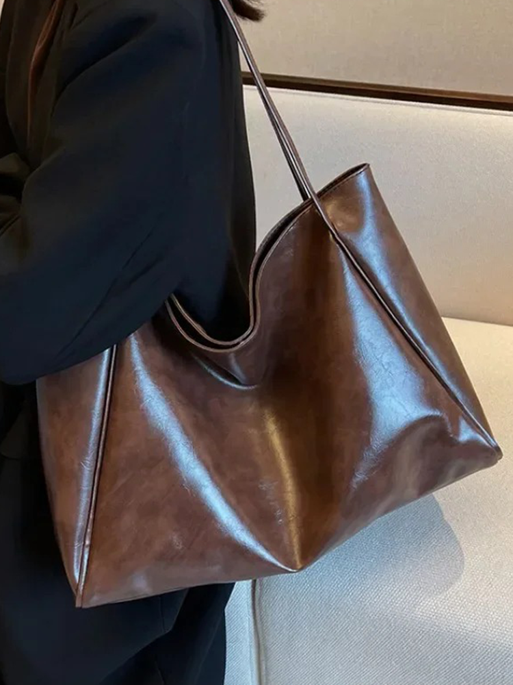 Alissa Large Ladies Leather Shoulder Bag | Handbag | Shopper Brown-Elly Rose