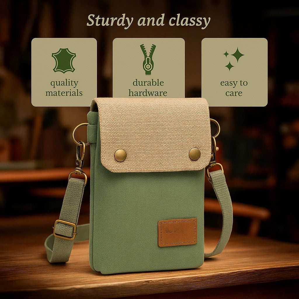 Lysandra - Retro canvas shoulder bag