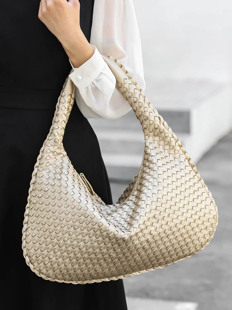 Brianna Braided Shoulder Bag Ladies | Handbag | Design Bag Gold-Elly Rose