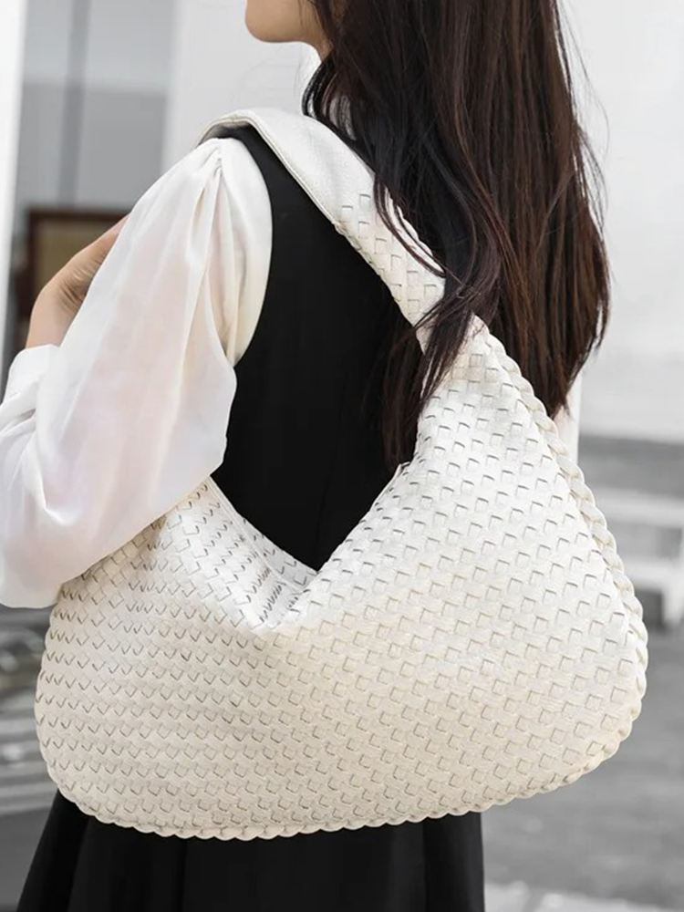 Brianna Braided Shoulder Bag Ladies | Handbag | Design Bag White-Elly Rose