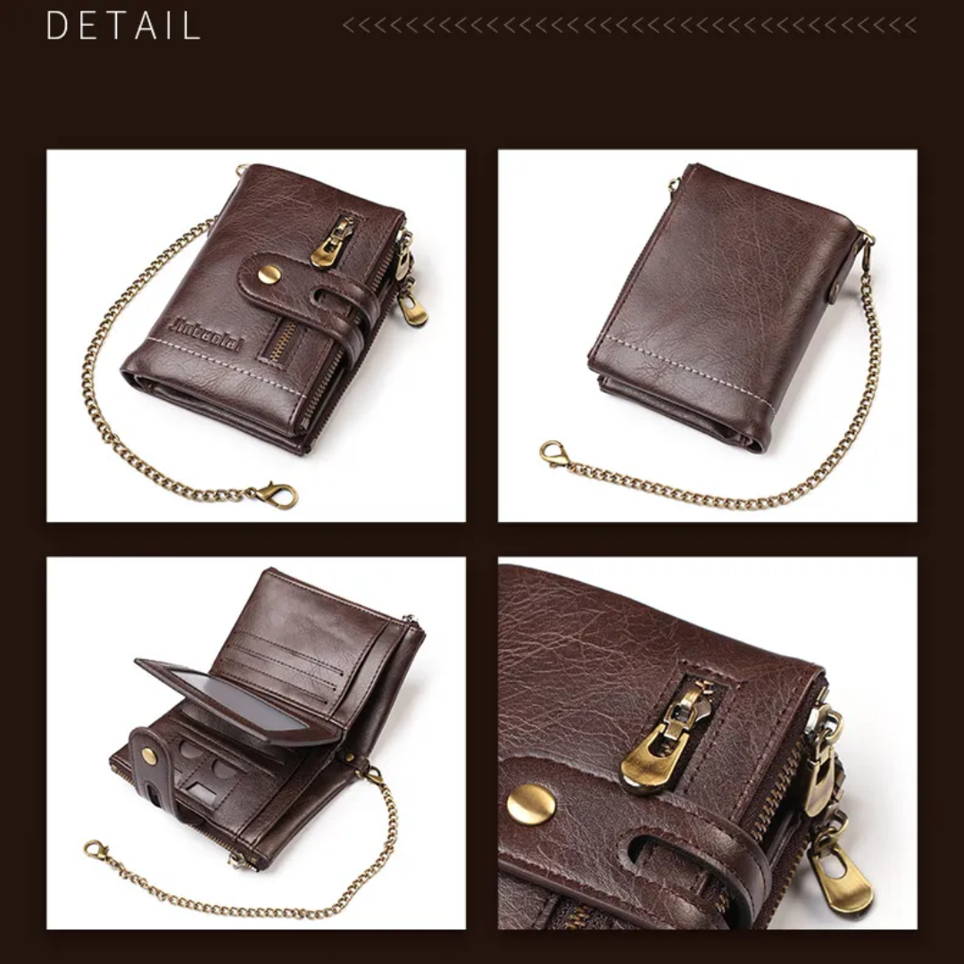 Retro leather wallet | With cool chain!-Elly Rose