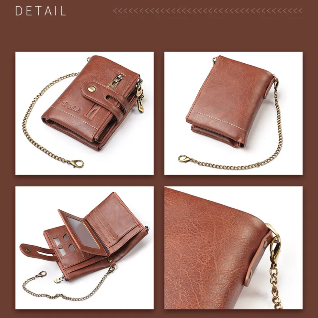 Retro leather wallet | With cool chain!-Elly Rose