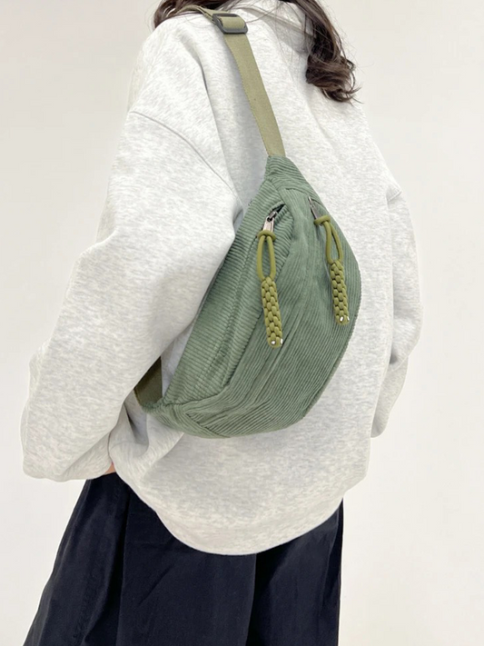 Colet Corduroy Hip bag | Hip bag | Shoulder bag Green-Elly Rose