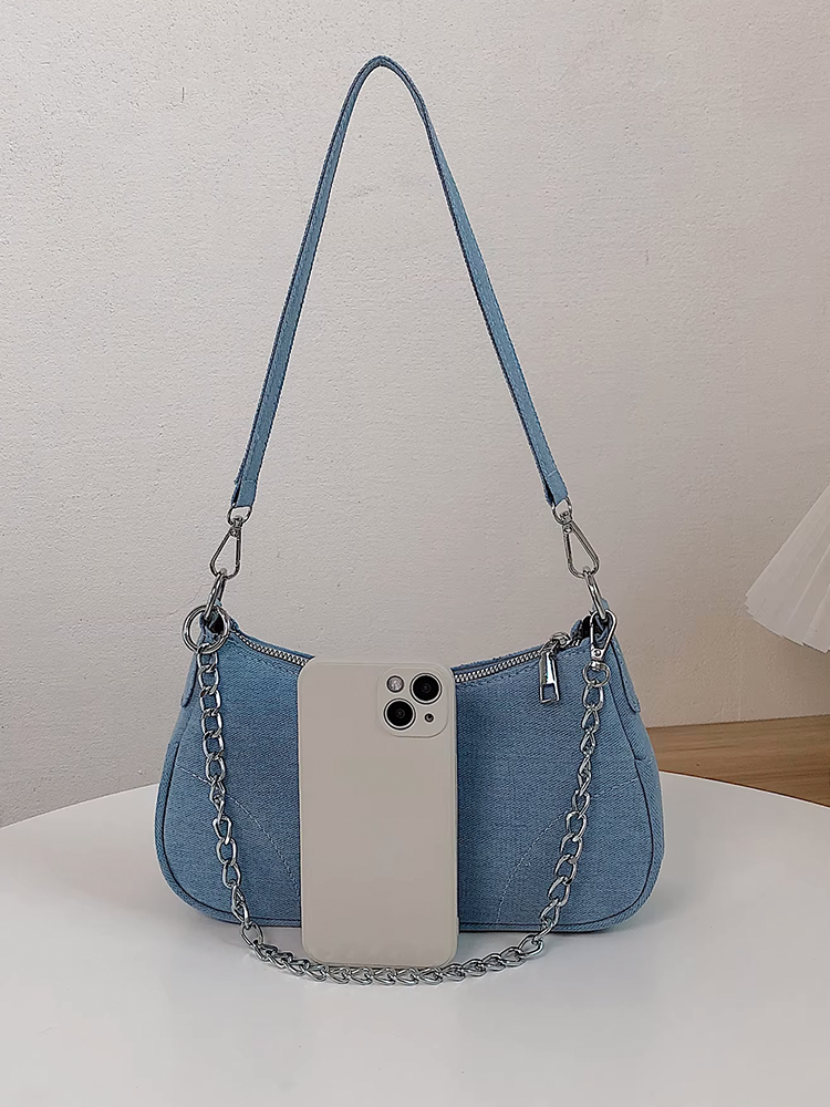 Colet Ladies Denim Shoulder Bag | Crossbody Bag | Handbag Light Blue-Elly Rose