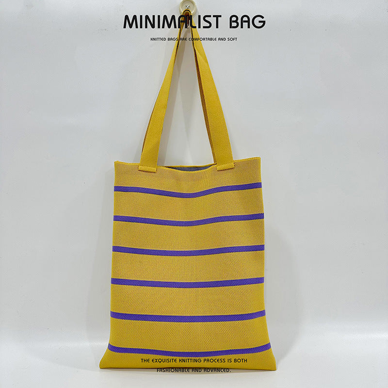 Grand Knit Tote Bag - Stripes-Elly Rose