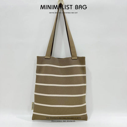 Grand Knit Tote Bag - Stripes-Elly Rose