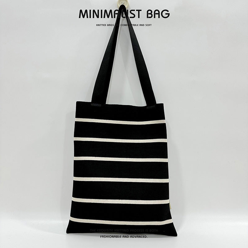 Grand Knit Tote Bag - Stripes-Elly Rose