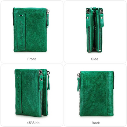 Compact wallet with double zipper closure | Practical and elegant-Elly Rose