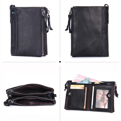 Compact wallet with double zipper closure | Practical and elegant-Elly Rose