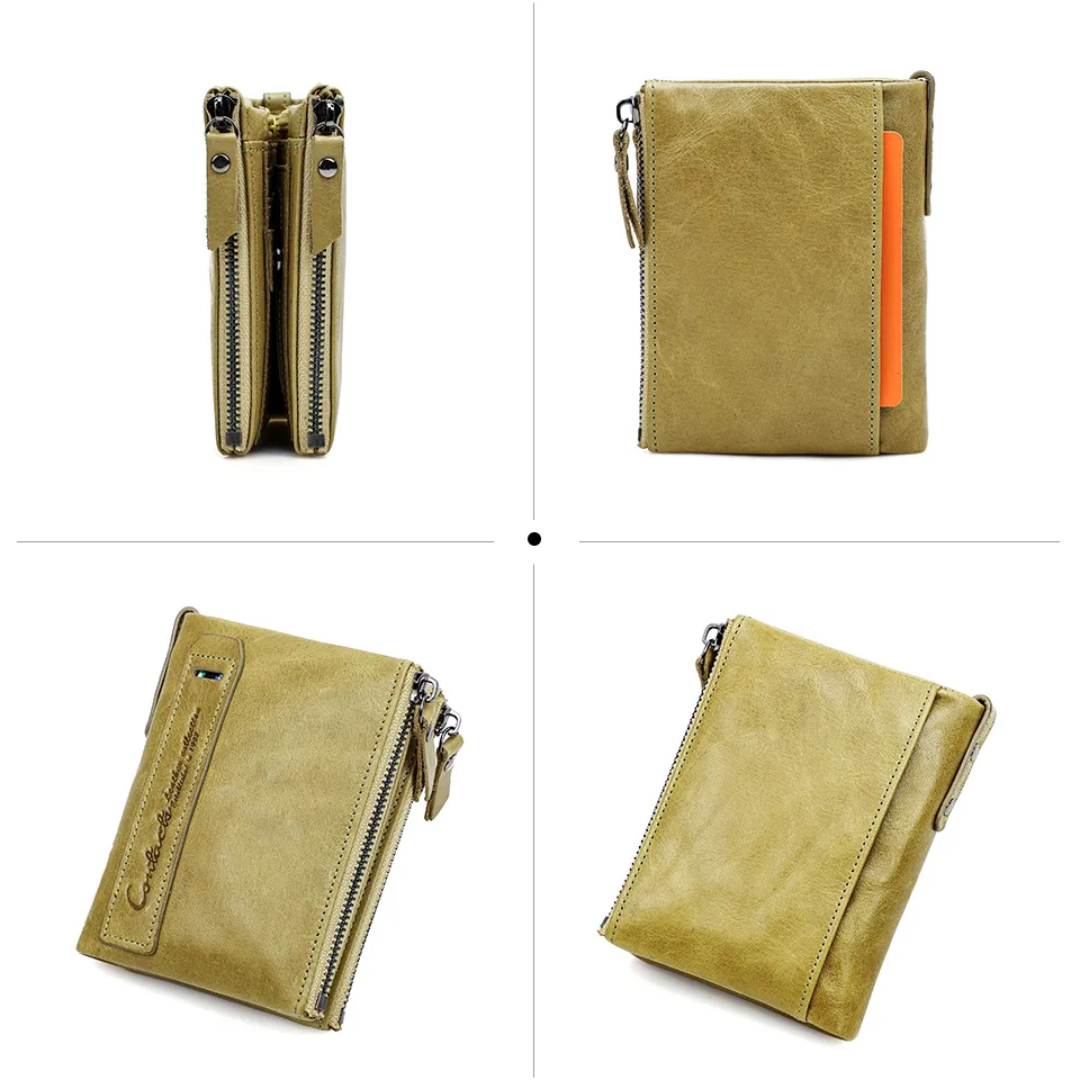 Compact wallet with double zipper closure | Practical and elegant-Elly Rose