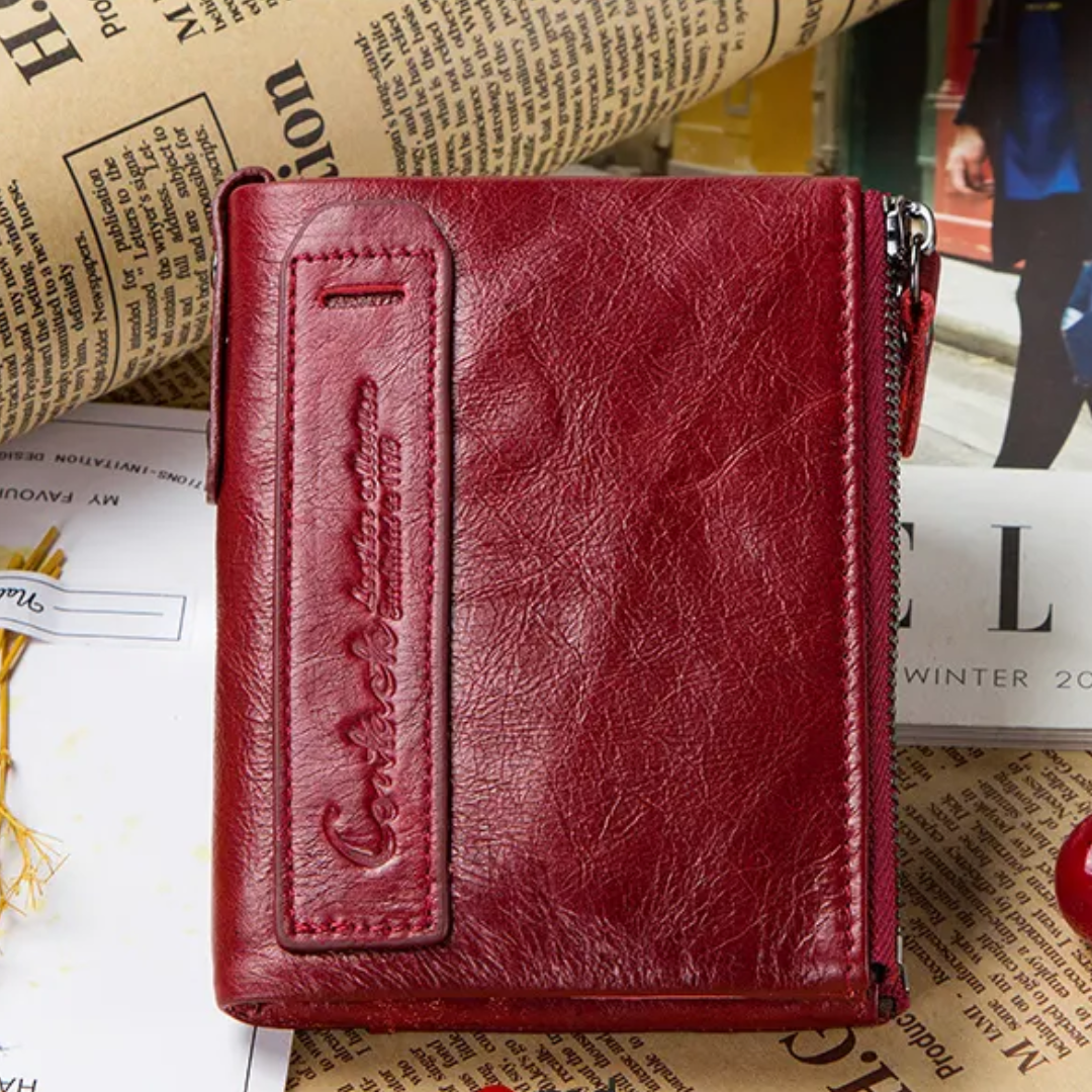 Compact wallet with double zipper closure | Practical and elegant-Elly Rose