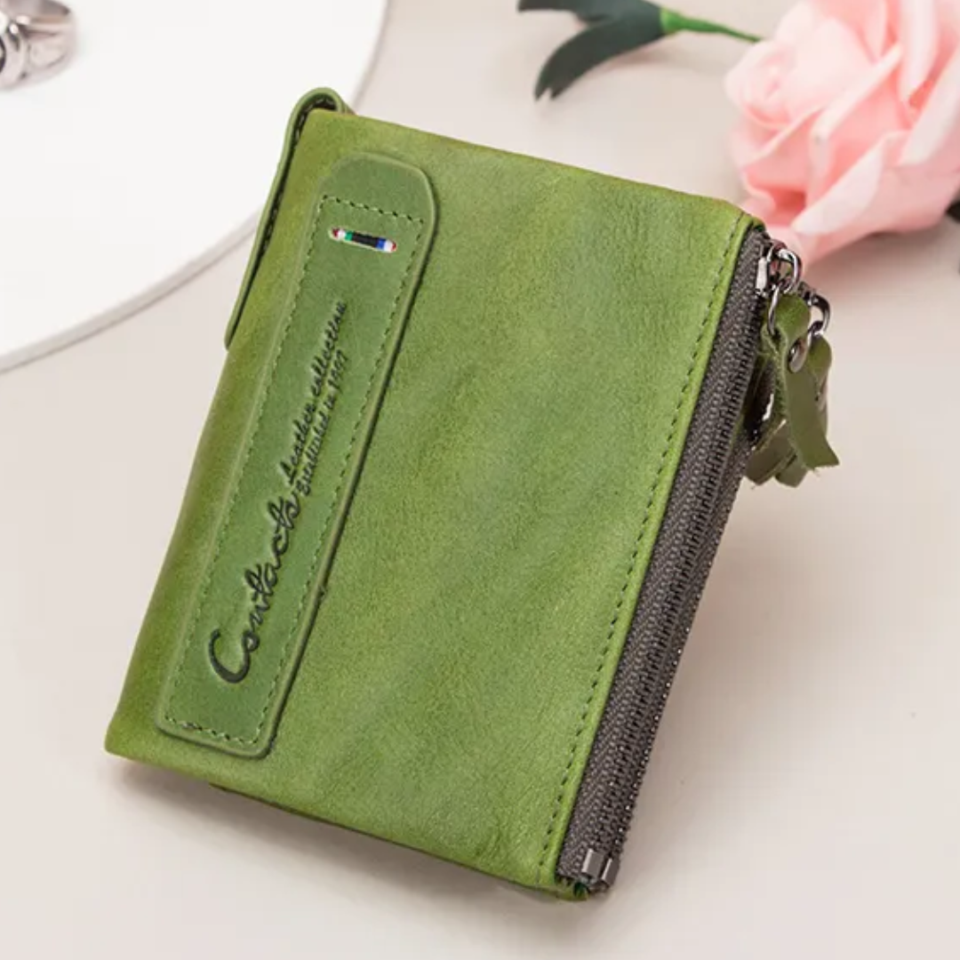 Compact wallet with double zipper closure | Practical and elegant-Elly Rose