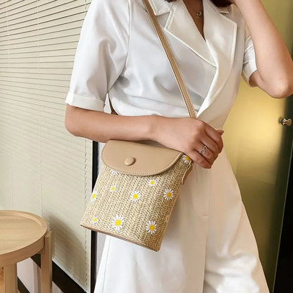 Straw shoulder bag for summer-Elly Rose