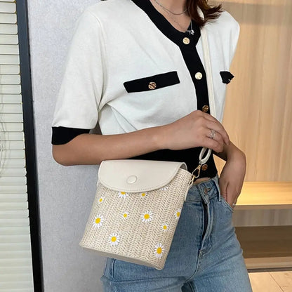 Straw shoulder bag for summer-Elly Rose