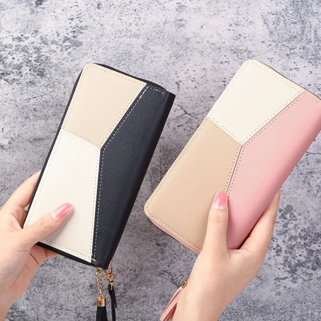 Long geometric wallet | Trendy and practical-Elly Rose