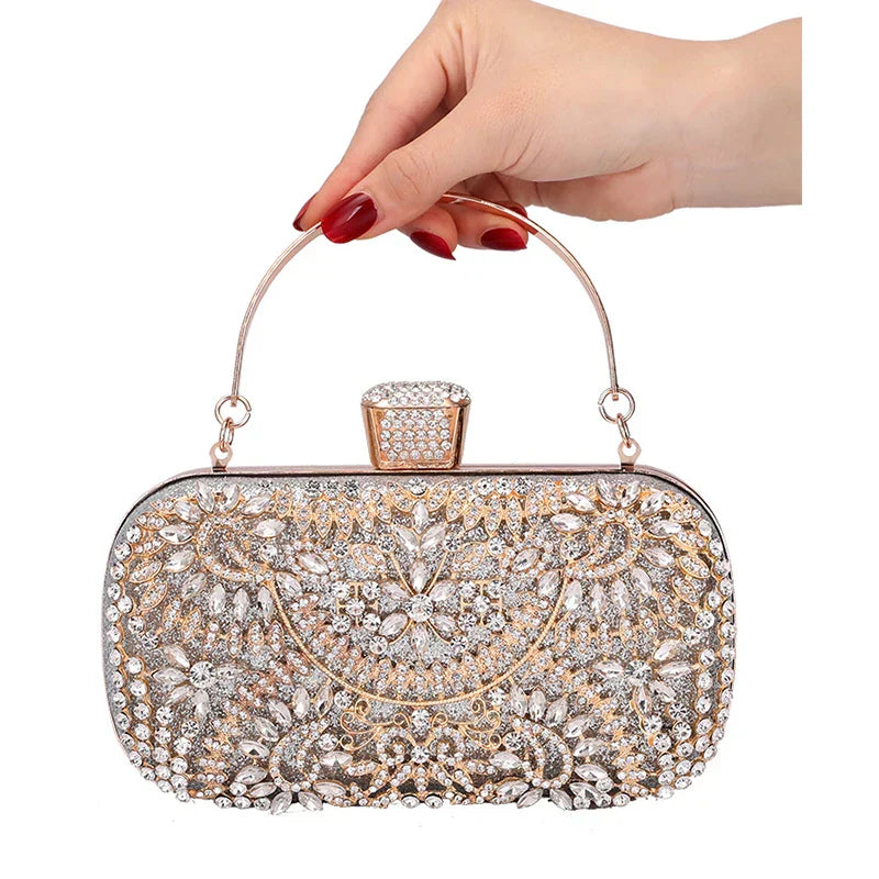 GoldenGlam diamond clutch bag-Elly Rose