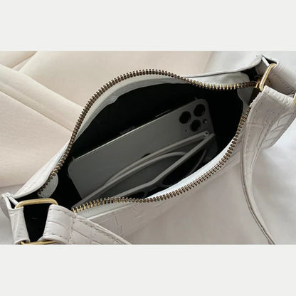 Tilly | Shiny shoulder bag with alligator motif-Elly Rose