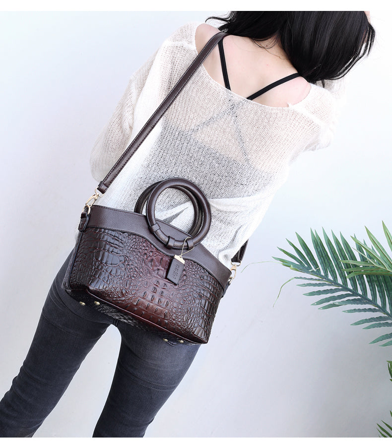 Talisa - Elegant crocodile leather bag with handmade details.-Elly Rose