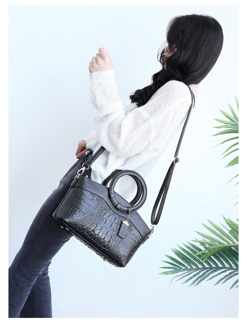 Talisa - Elegant crocodile leather bag with handmade details.-Elly Rose