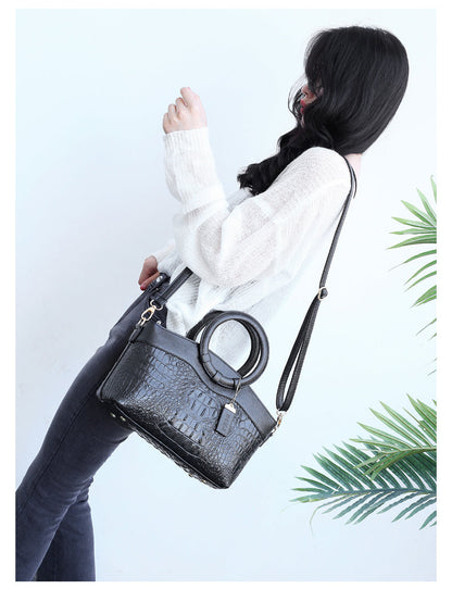 Talisa - Elegant crocodile leather bag with handmade details.-Elly Rose