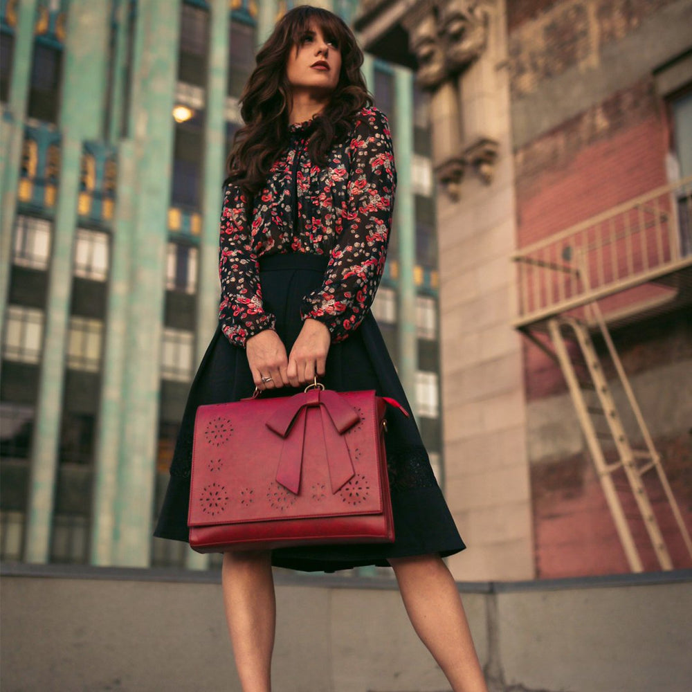 Grace’s Elegant Bow-Tie Satchel-Elly Rose