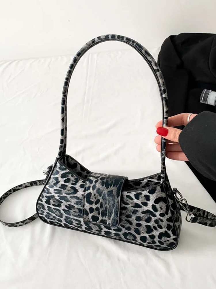 Lieke Black Leopard Print Handbag | Shoulder Bag | Design Bag-Elly Rose