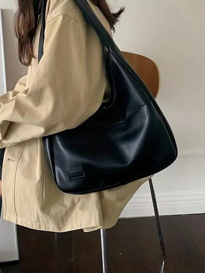 Lisanne Large Ladies Leather Shoulder Bag | Handbag | Shopper Black-Elly Rose