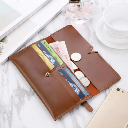 Suede leather wallet | Large and modern-Elly Rose