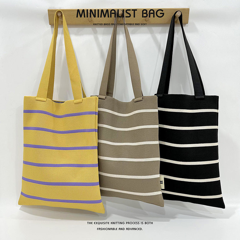 Grand Knit Tote Bag - Stripes-Elly Rose