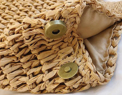 Vintage and bohemian straw handbag-Elly Rose