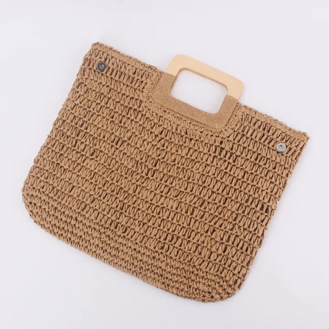 Vintage and bohemian straw handbag-Elly Rose