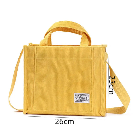 Vintage-inspired corduroy shoulder bag-Elly Rose