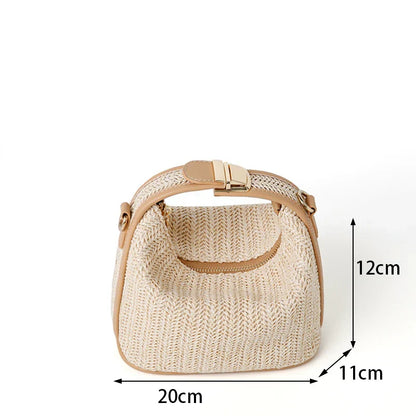 Trendy woven straw backpack-Elly Rose