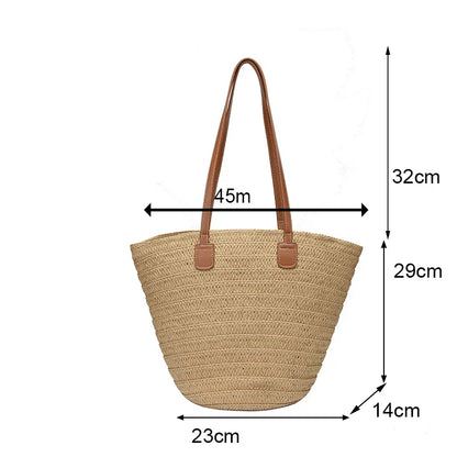 Luxury woven straw tote bag-Elly Rose