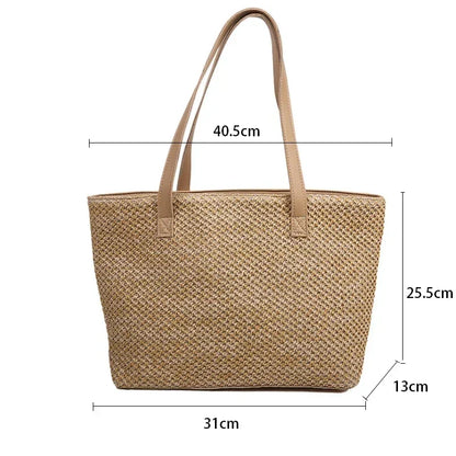 Nera | Elegant straw beach bag-Elly Rose