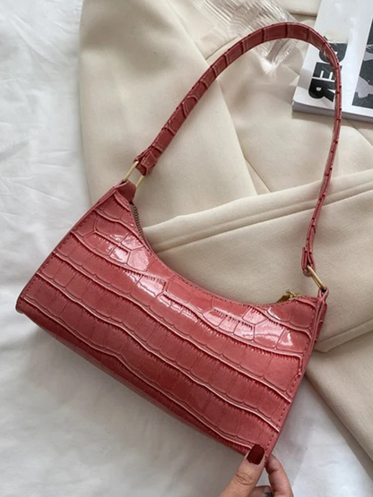 Quincy PU Leather Handbag | Crocodile Leather Shoulder Bag | Fashion Design Bag-Elly Rose