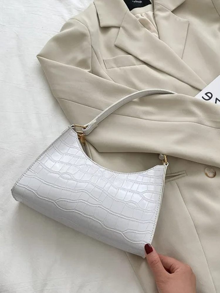 Quincy PU Leather Handbag | Crocodile Leather Shoulder Bag | Fashion Design Bag-Elly Rose