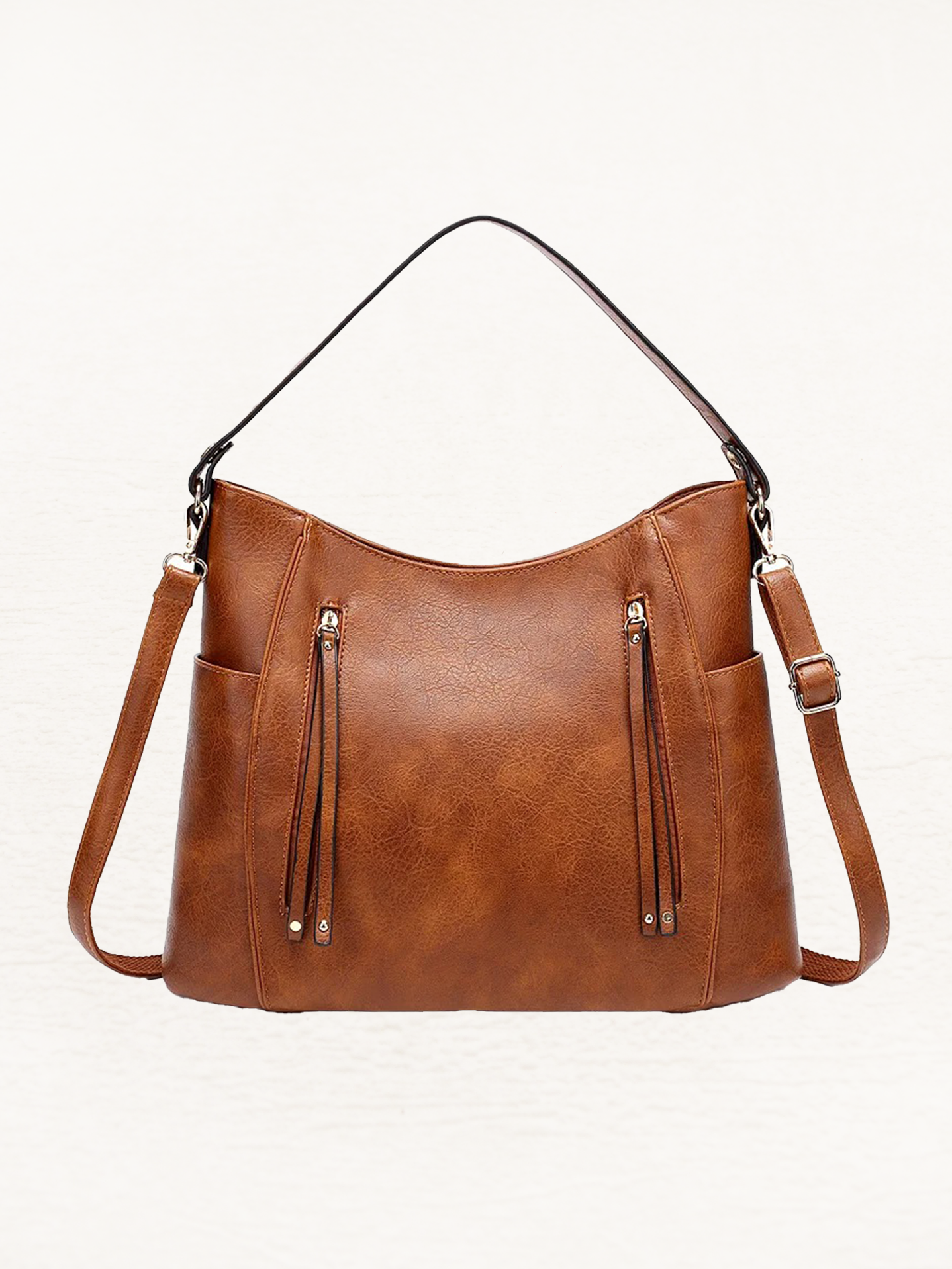 Renée Large leather shoulder bag for ladies | Retro Handbag | Shopper-Elly Rose